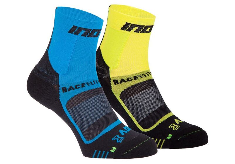 Skarpety Inov-8 Race Elite Pro (Twin Pack) Męskie Czarne Niebieskie/Czarne Żółte FZV-627341